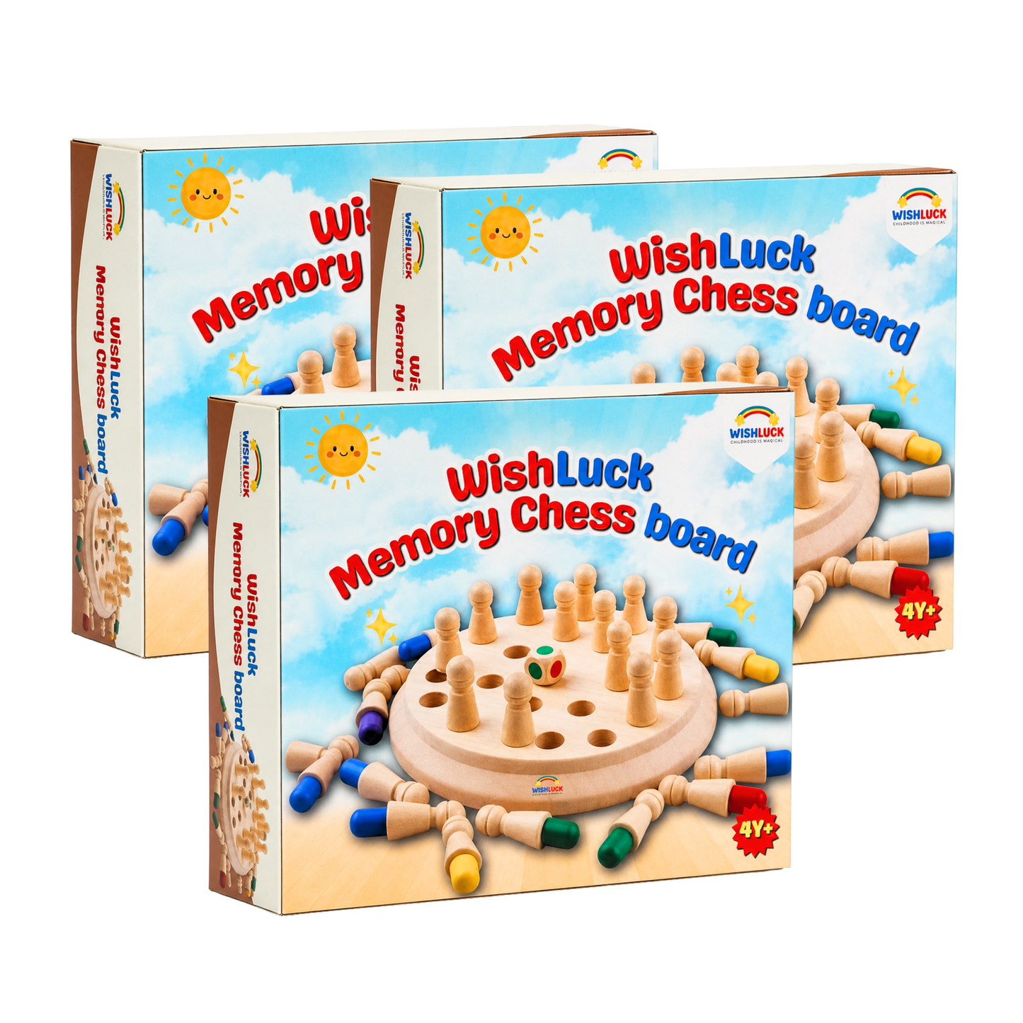 Brain Boost Wooden Memory Match Chess