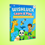 Wishluck Learn & Play book, wooden shape board, two black LCD tablets