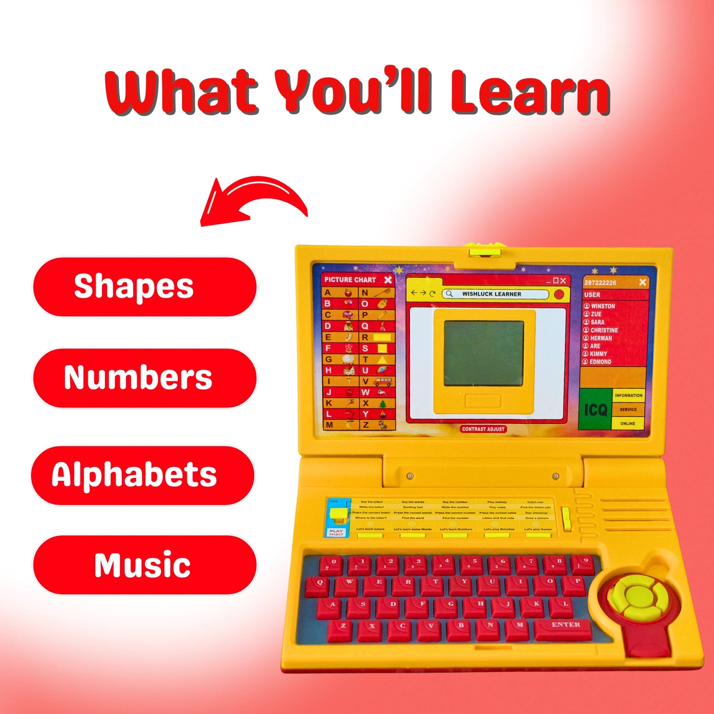 Kids Educational Laptop Toy | Learning Toys by Wishluck