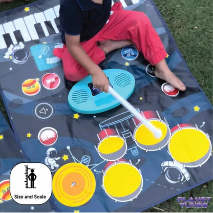 2-in-1 Musical Playmat for Kids — 24 piano keys, drum and cymbal sounds | WishLuck