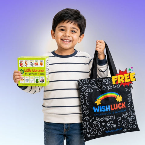 LKG Class Picture Book Box Set Of 10 Board Books + Free Wishluck Tote bag