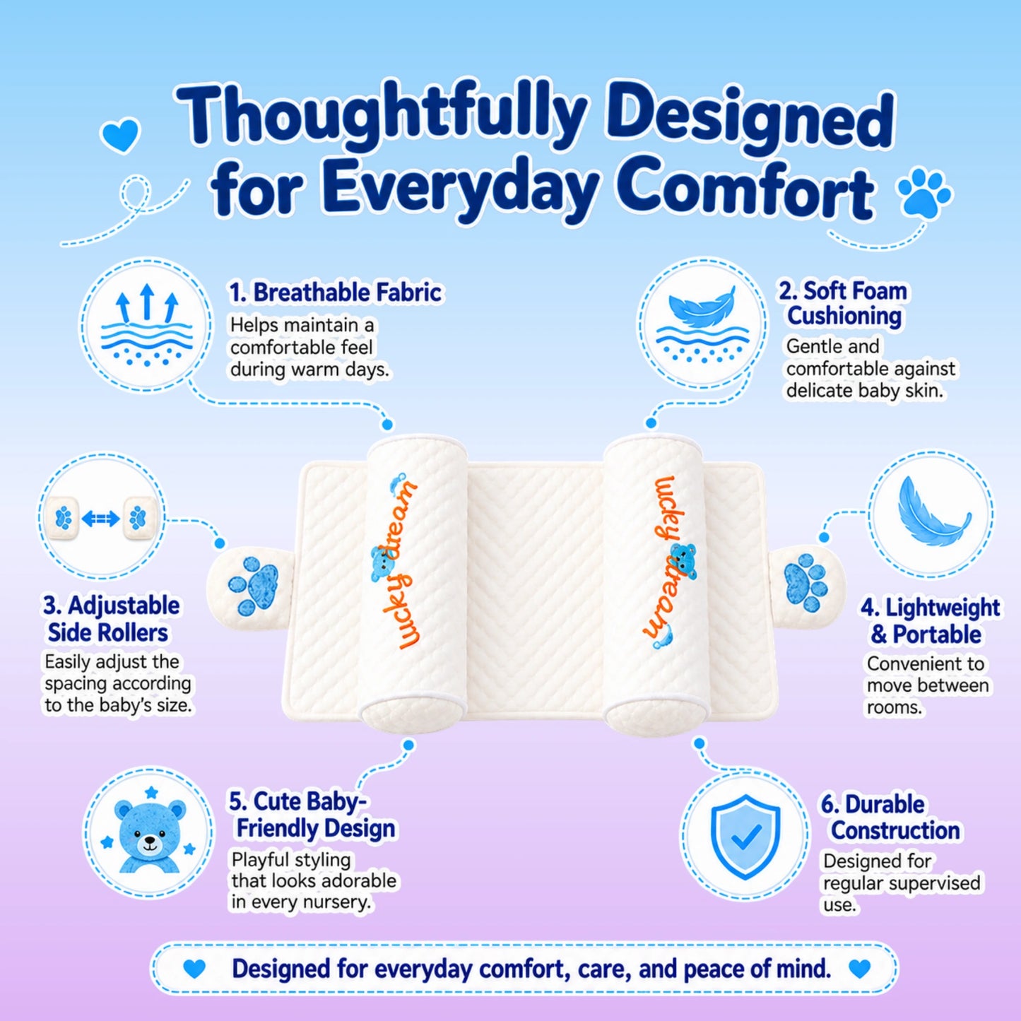 Baby head shaping pillow