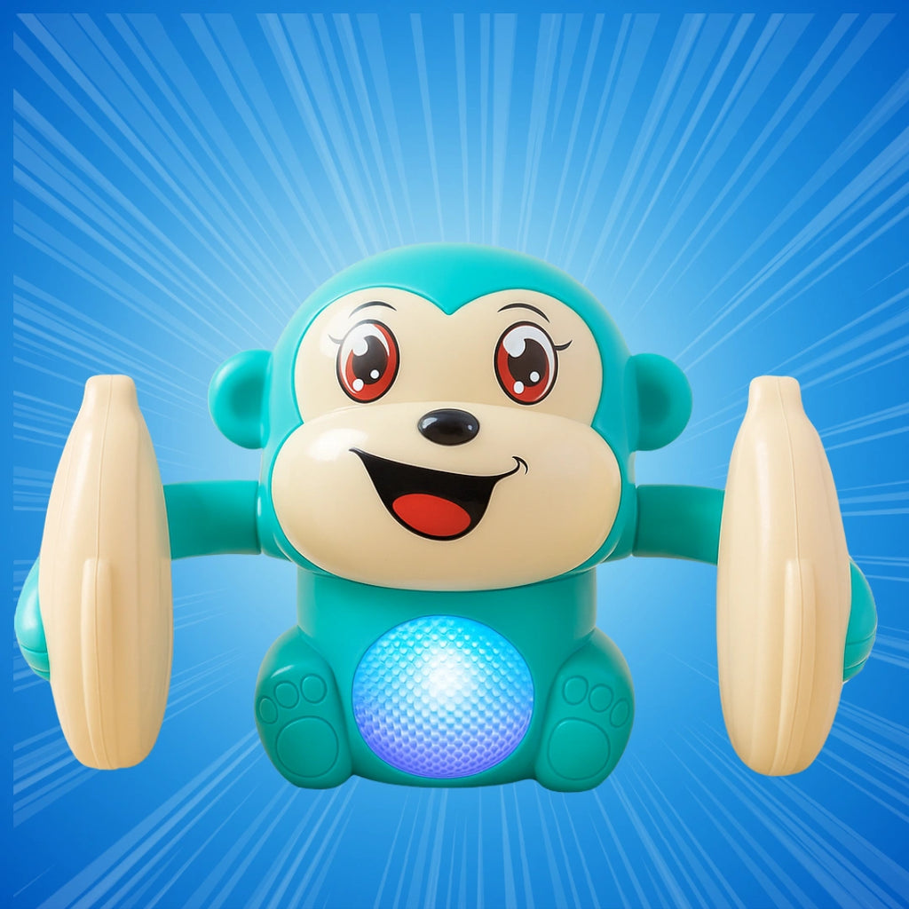 Tumbling Monkey Electric Musical Battery Operated Toys with Light and Music for Kids