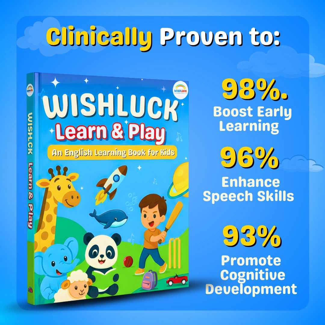 3-in-1 LEARNING BUNDLE : English Word Book + Learn & Play + Free Flashcard | Learning Gift Set for Kids | WishLuck