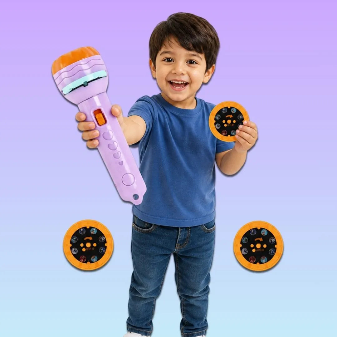 Mini projector flashlight torch for kids