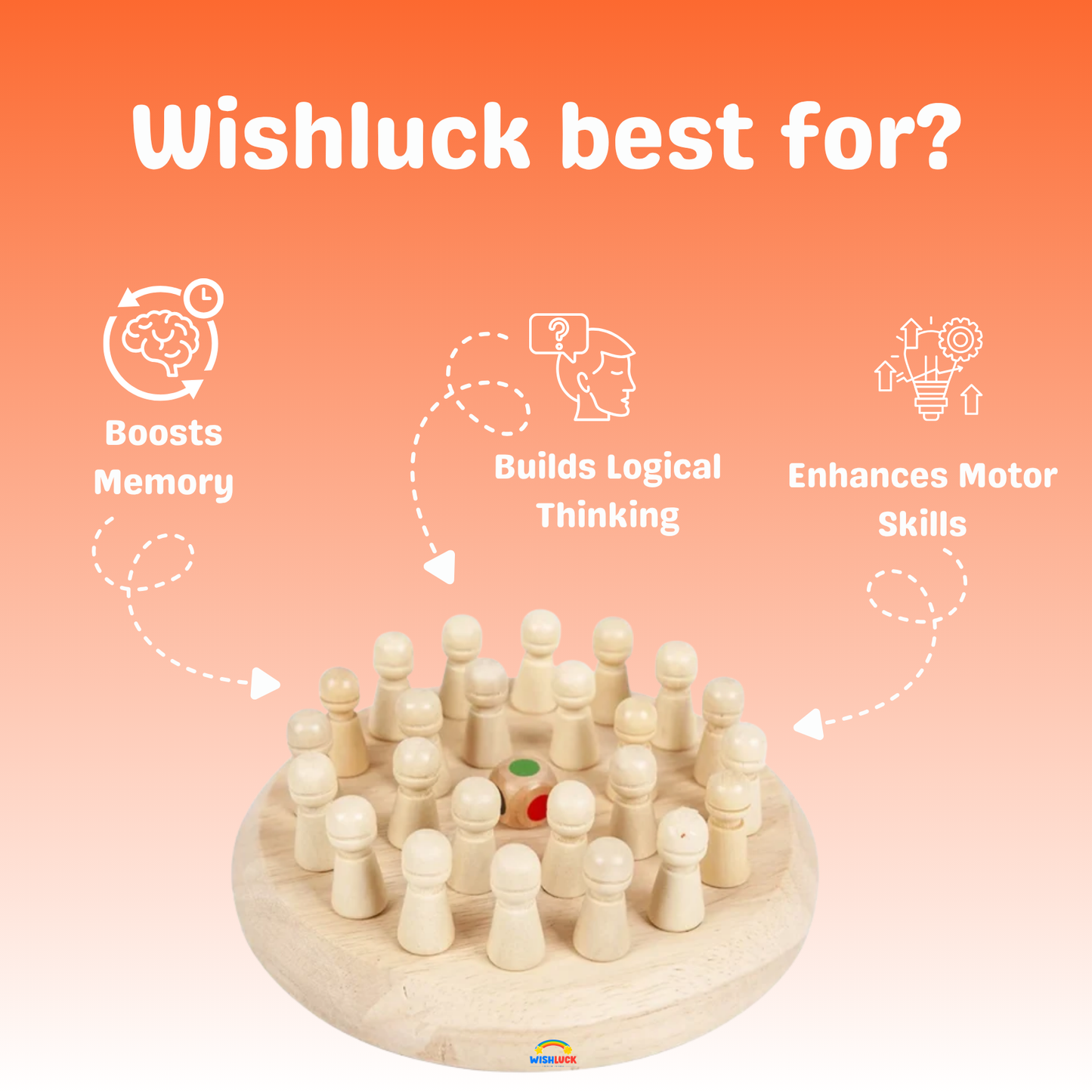 Brain Boost Wooden Memory Match Chess