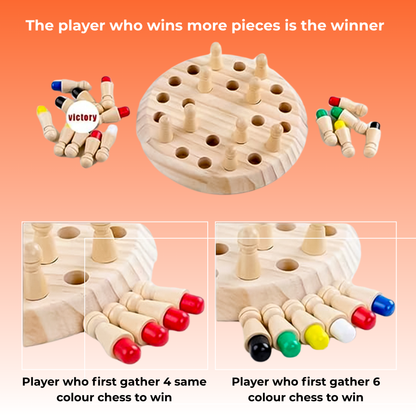 Brain Boost Wooden Memory Match Chess