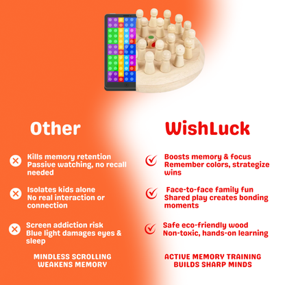 Brain Boost Wooden Memory Match Chess
