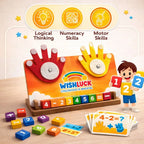 Pack contents showing counting board, number blocks, and activity cards