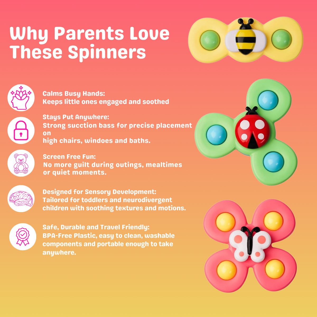 Suction Spinner Toys for Babies & Toddlers.
