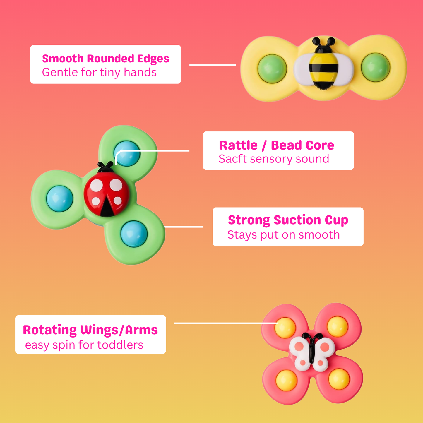 Suction Spinner Toys for Babies & Toddlers.