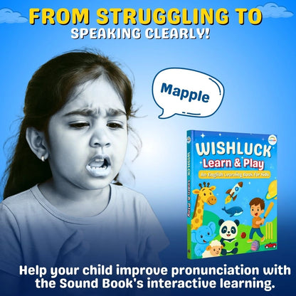 3-in-1 LEARNING BUNDLE : English Word Book + Learn & Play + Free Flashcard | Learning Gift Set for Kids | WishLuck
