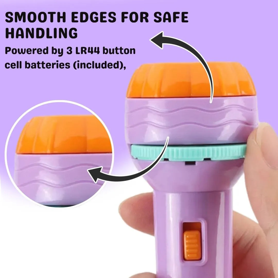 Mini projector flashlight torch for kids