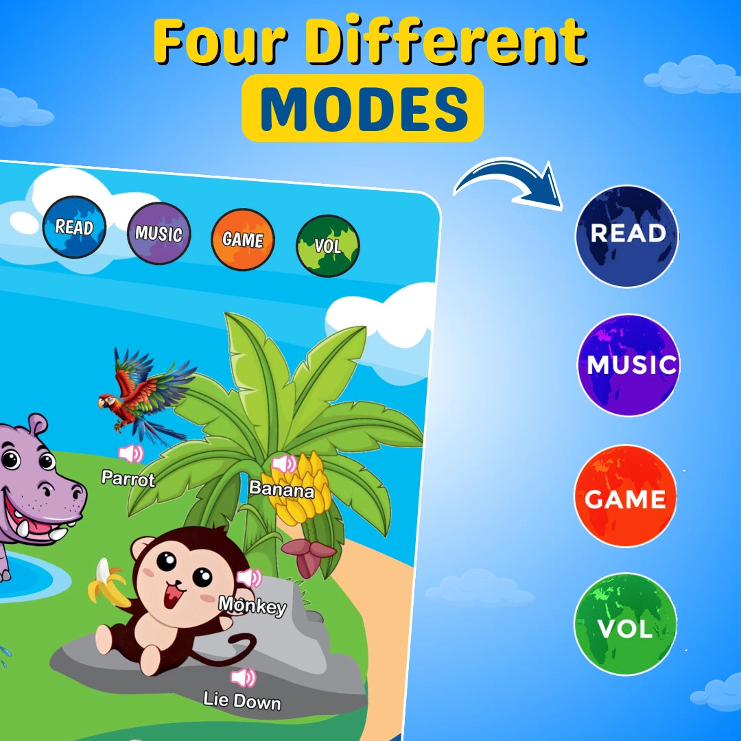 3-in-1 LEARNING BUNDLE : English Word Book + Learn & Play + Free Flashcard | Learning Gift Set for Kids | WishLuck