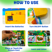 Interactive Velcro Press Sound Book Kids — Animals, Fruits & More | WishLuck