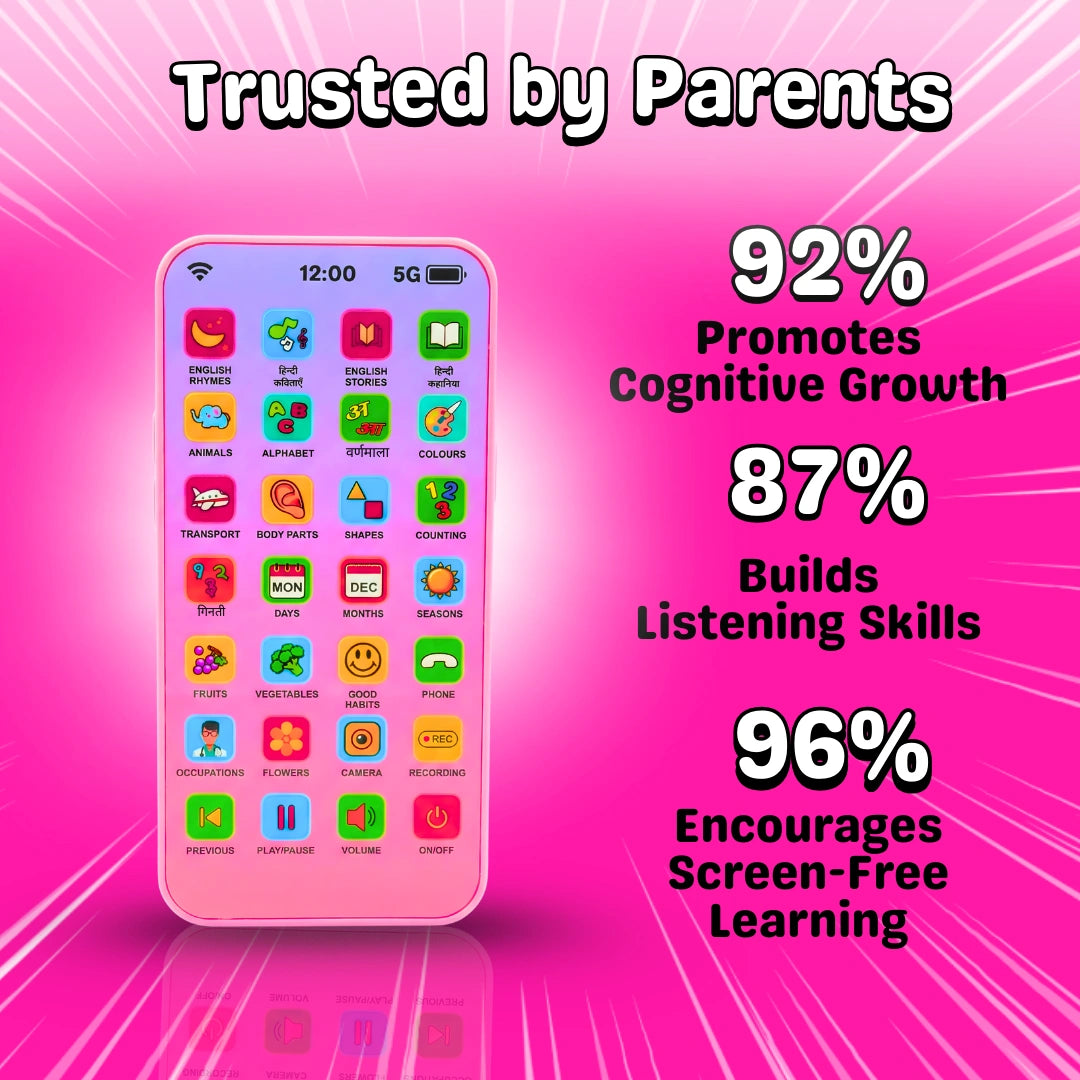 3-in-1 LEARNING BUNDLE : Interactive Kids Phone, Rabbit Kids Phone and Wishluck Tote Bag( Free )!