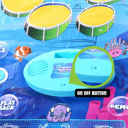2-in-1 Musical Playmat for Kids — 24 piano keys, drum and cymbal sounds | WishLuck