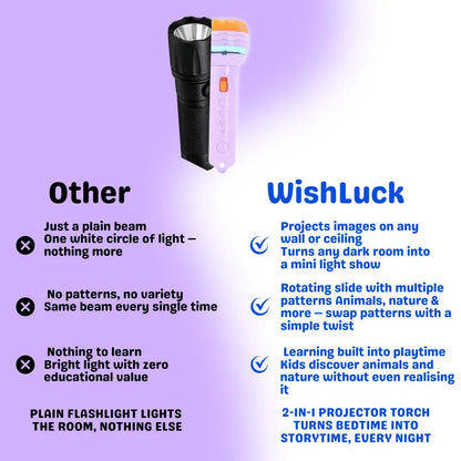 Mini projector flashlight torch for kids