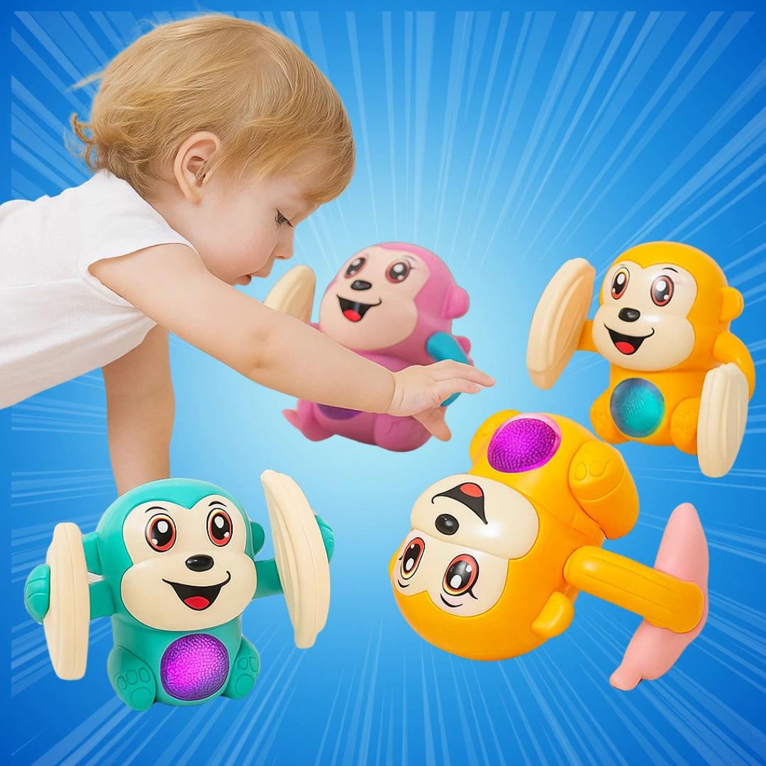 Tumbling Monkey Electric Musical Battery Operated Toys with Light and Music for Kids - WishLuck