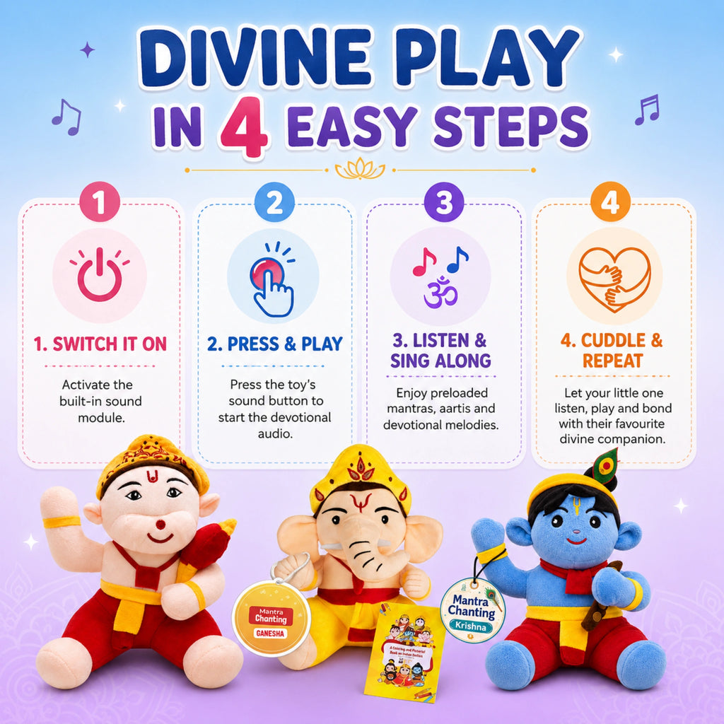Little Krishna Soft Toy with Chanting Sound | Divine Baby Gopal Plush