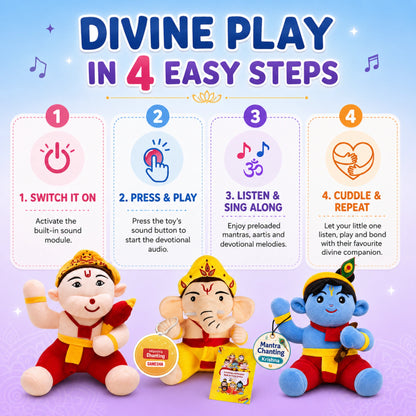 Little Krishna Soft Toy with Chanting Sound | Divine Baby Gopal Plush