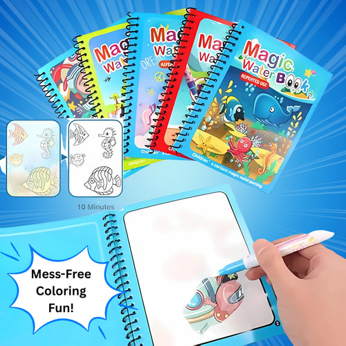 Reusable Magic Water Coloring Book Kids | Mess-Free | WishLuck
