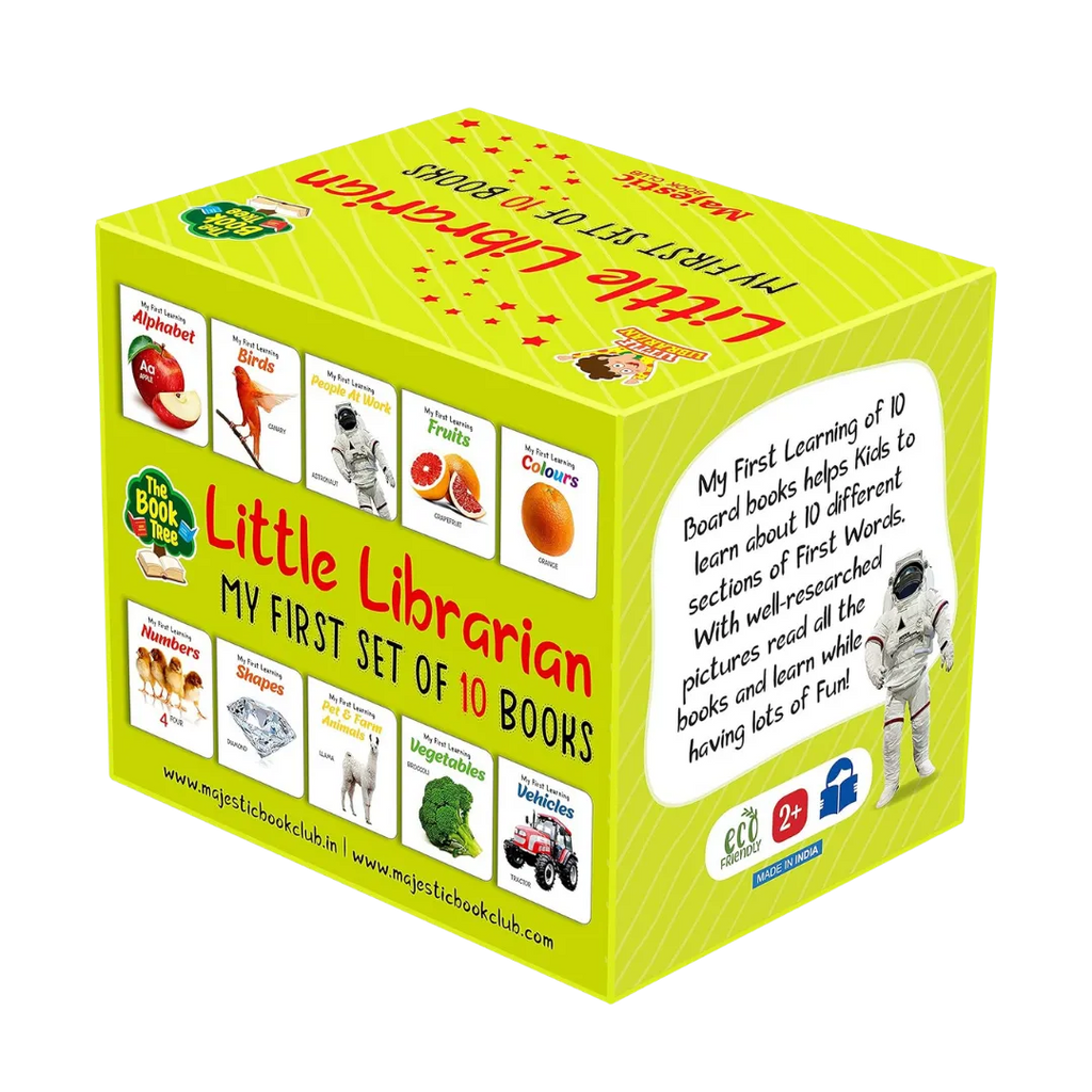 LKG Class Picture Book Box Set Of 10 Board Books + Free Wishluck Tote bag