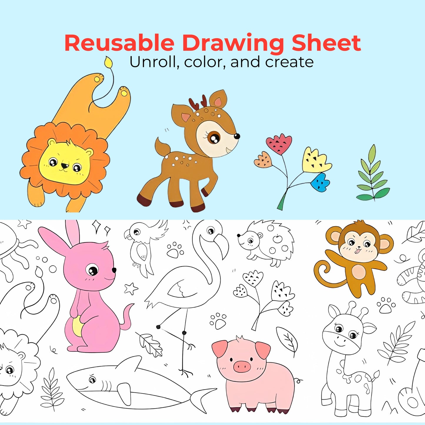 Wishluck's Reusable Drawing Sheet For Kids