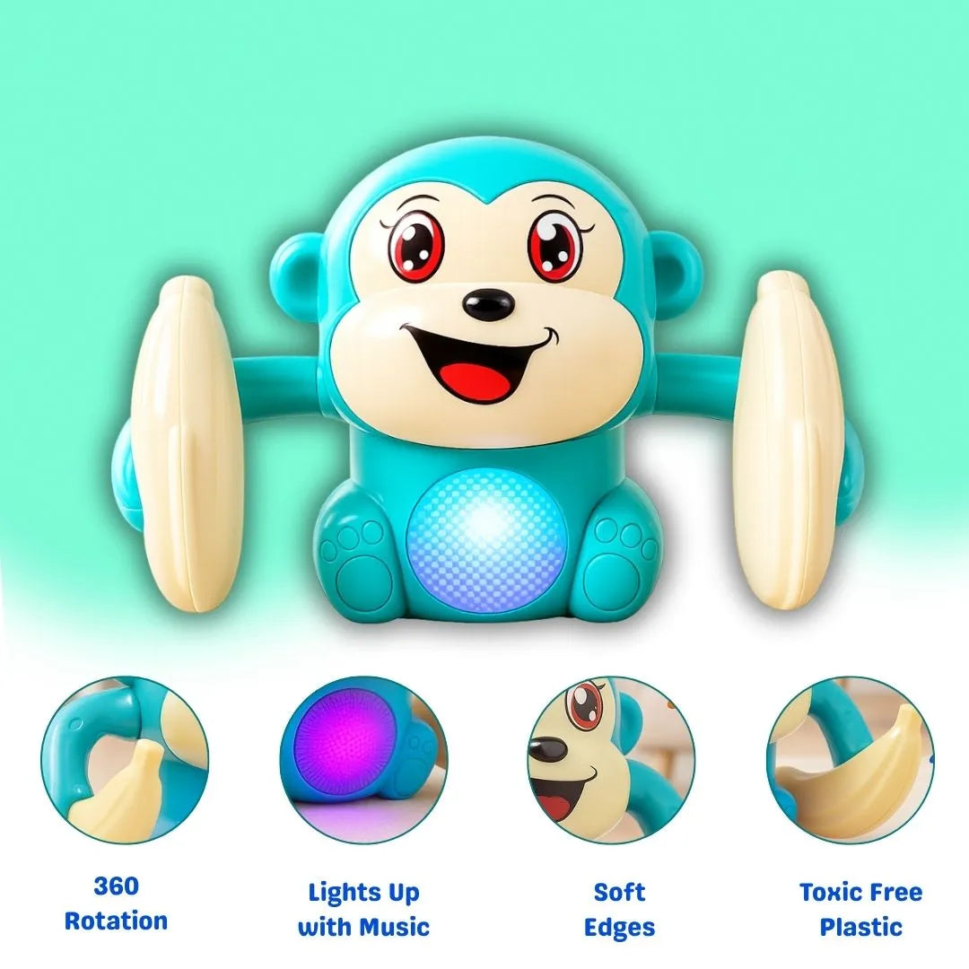 Tumbling Monkey Electric Musical Battery Operated Toys with Light and Music for Kids
