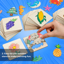 Kids Wooden Painting Stencil kit