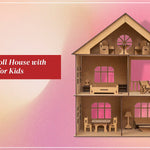 DIY Wooden Doll House with Furniture (Includes Paint Set)