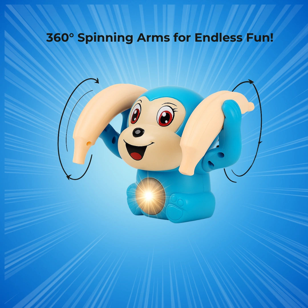 Tumbling Monkey Electric Musical Battery Operated Toys with Light and Music for Kids - WishLuck