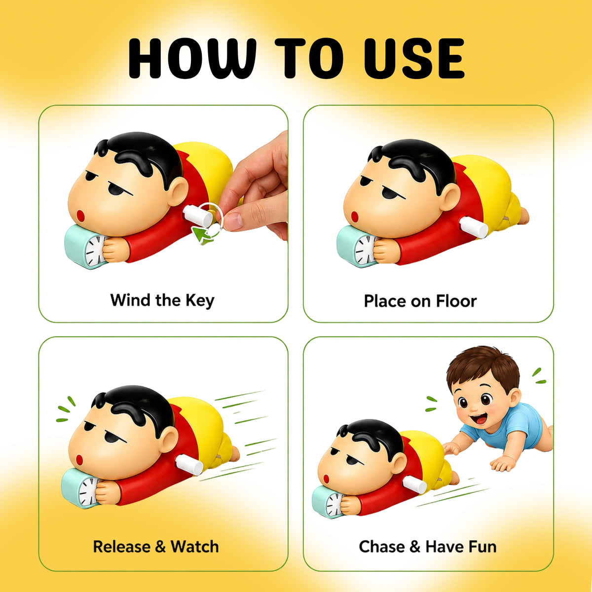 Crawling Shinchan Action Figure