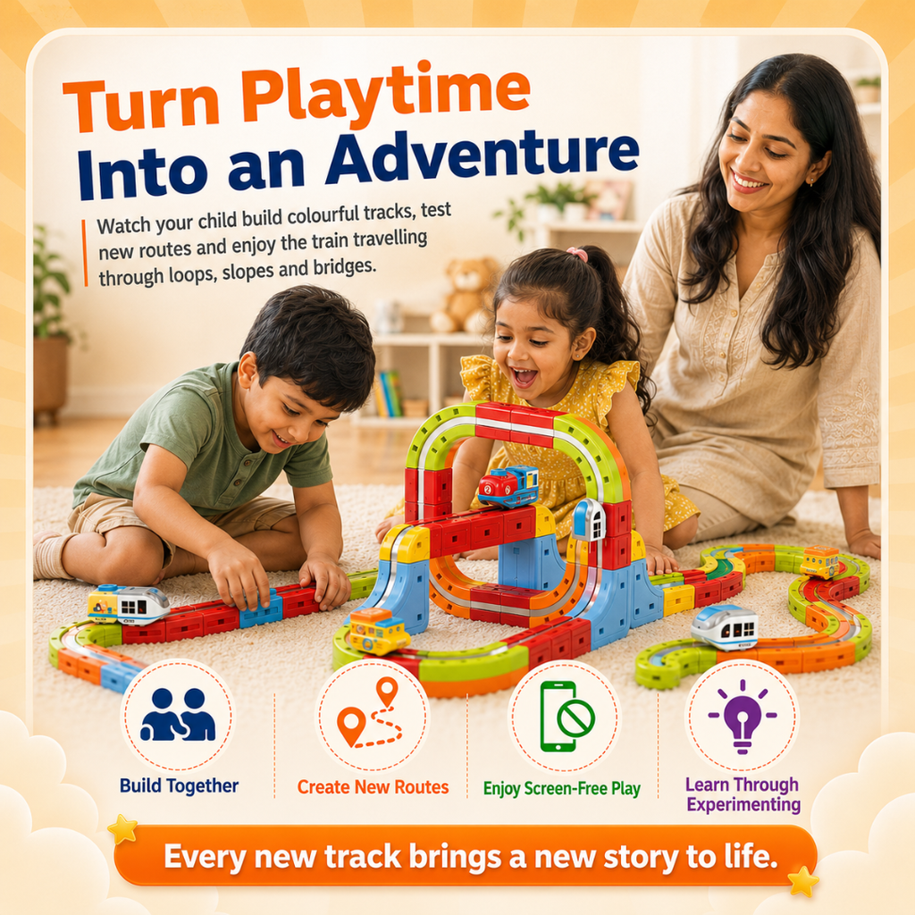 Child playing with magnetic building blocks