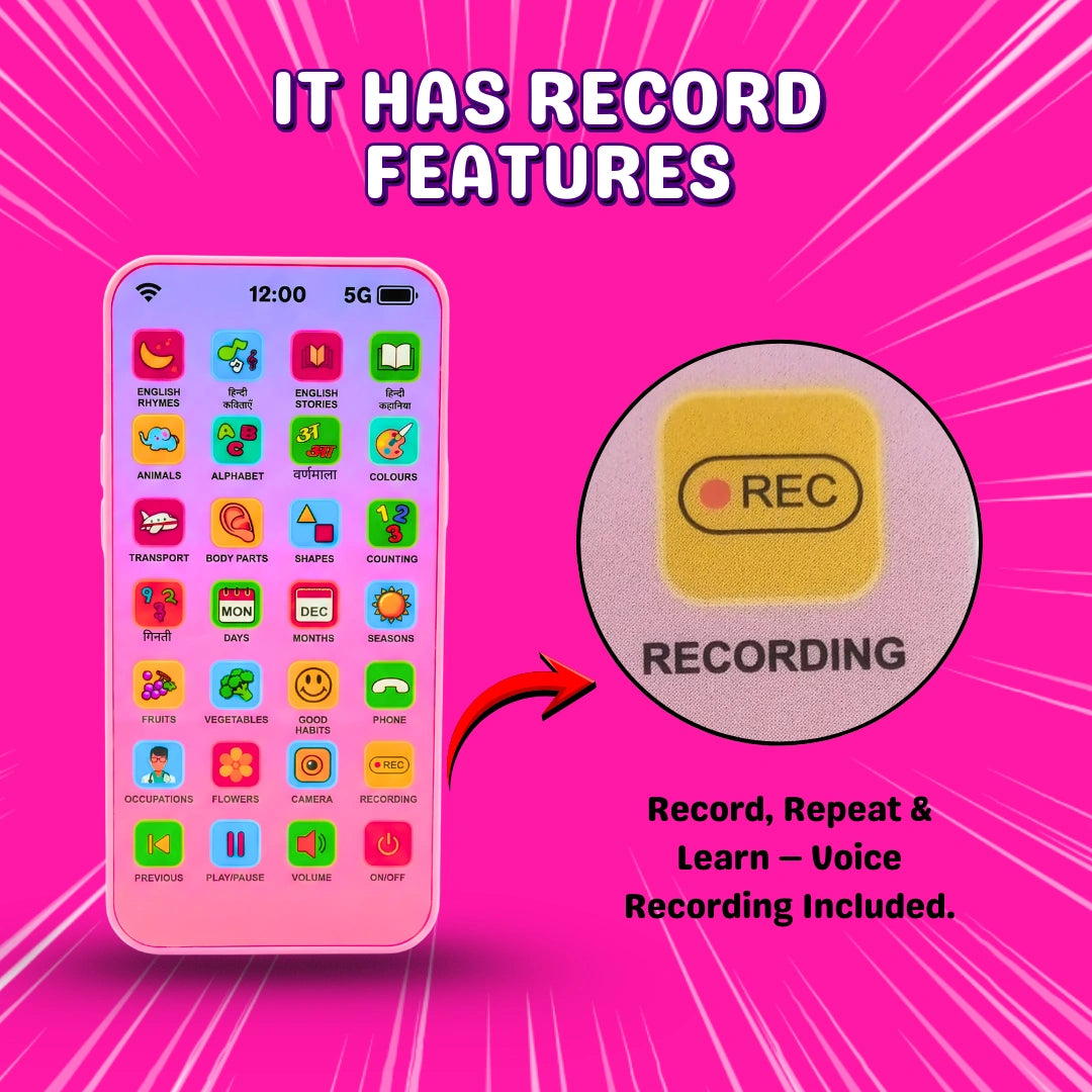 3-in-1 LEARNING BUNDLE : Interactive Kids Phone, Rabbit Kids Phone and Wishluck Tote Bag( Free )!