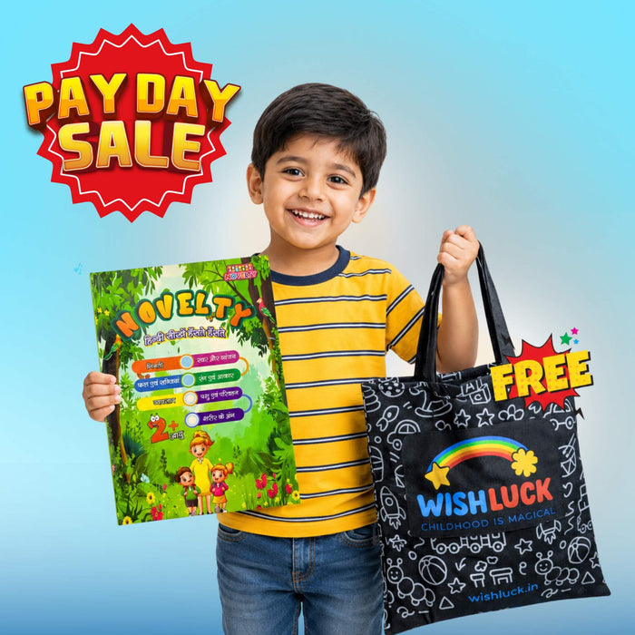 Hindi learning book for kids | Interactive E-book + Free Wishluck's Tote Bag