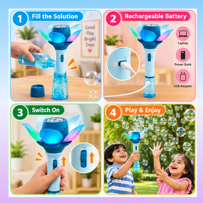 Bubble gun toy with led light