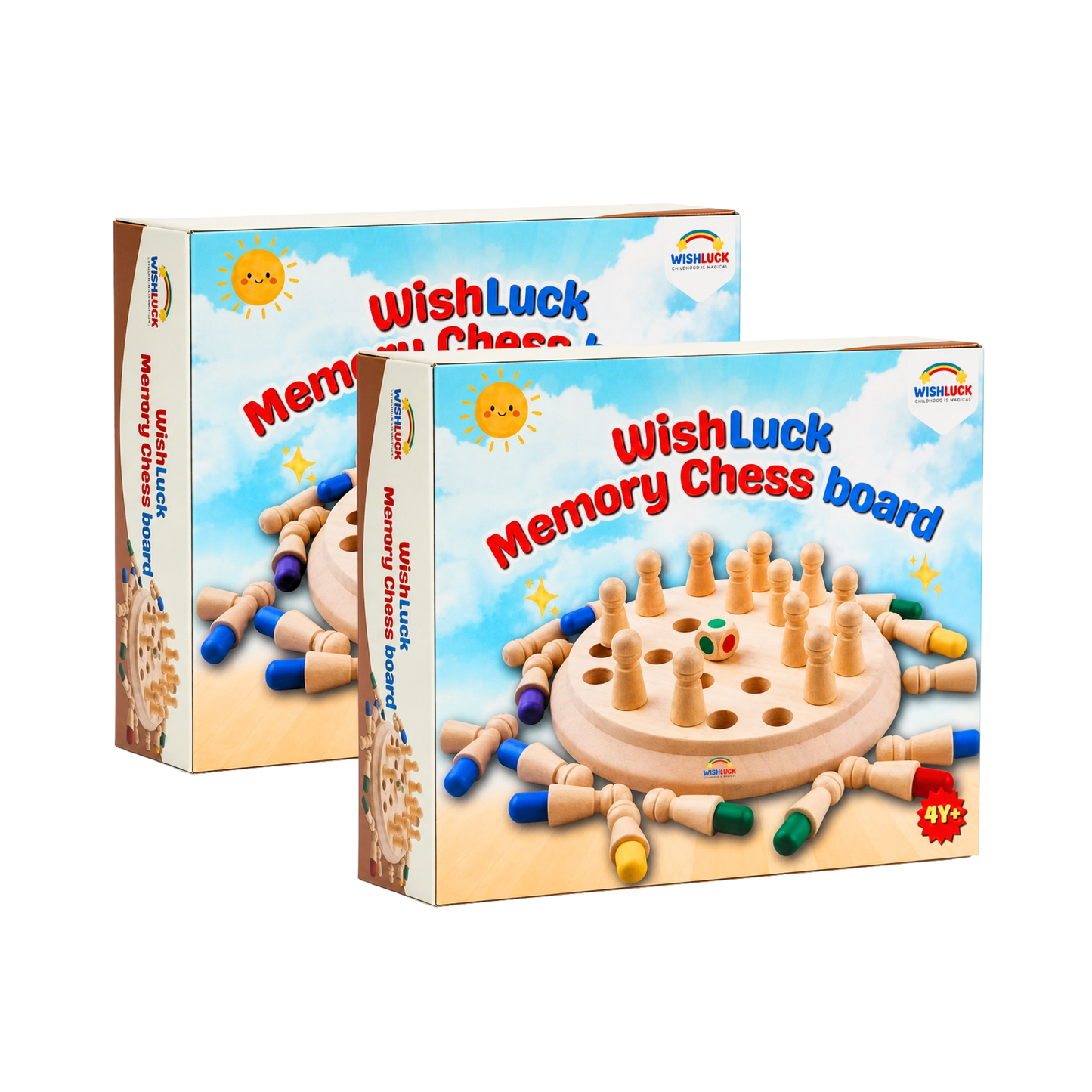 Brain Boost Wooden Memory Match Chess