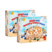 Brain Boost Wooden Memory Match Chess + Free Wishluck's Tote bag
