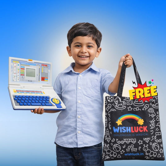 Kids Educational Laptop Toy | Learning Toys by Wishluck +Free Wishluck's Tote Bag