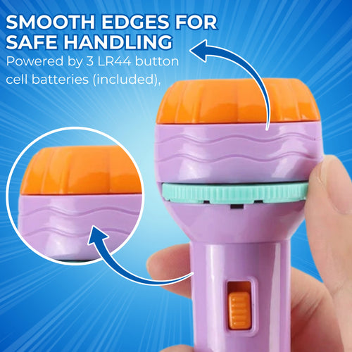 Mini projector flashlight torch for kids