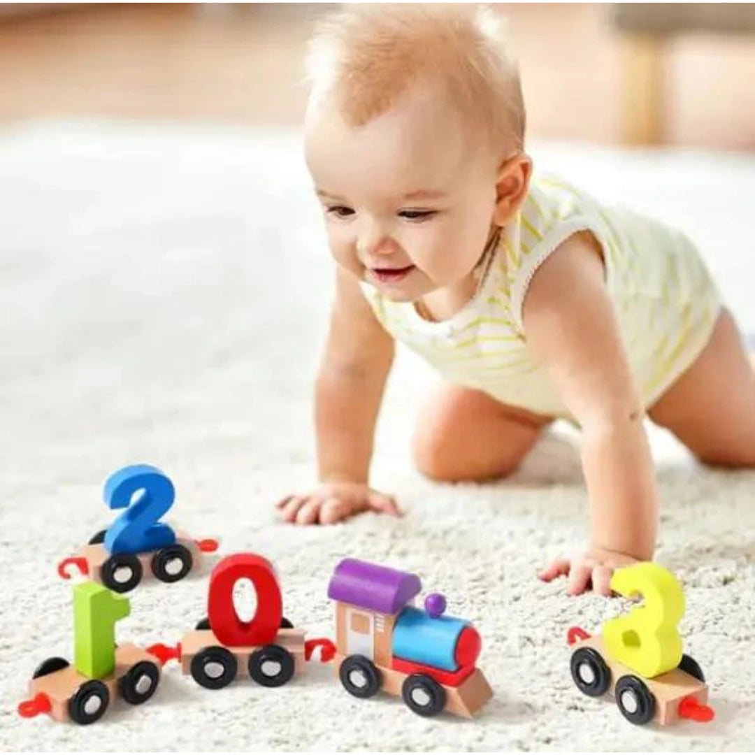 Educational Toy - Wooden Train with Numbers