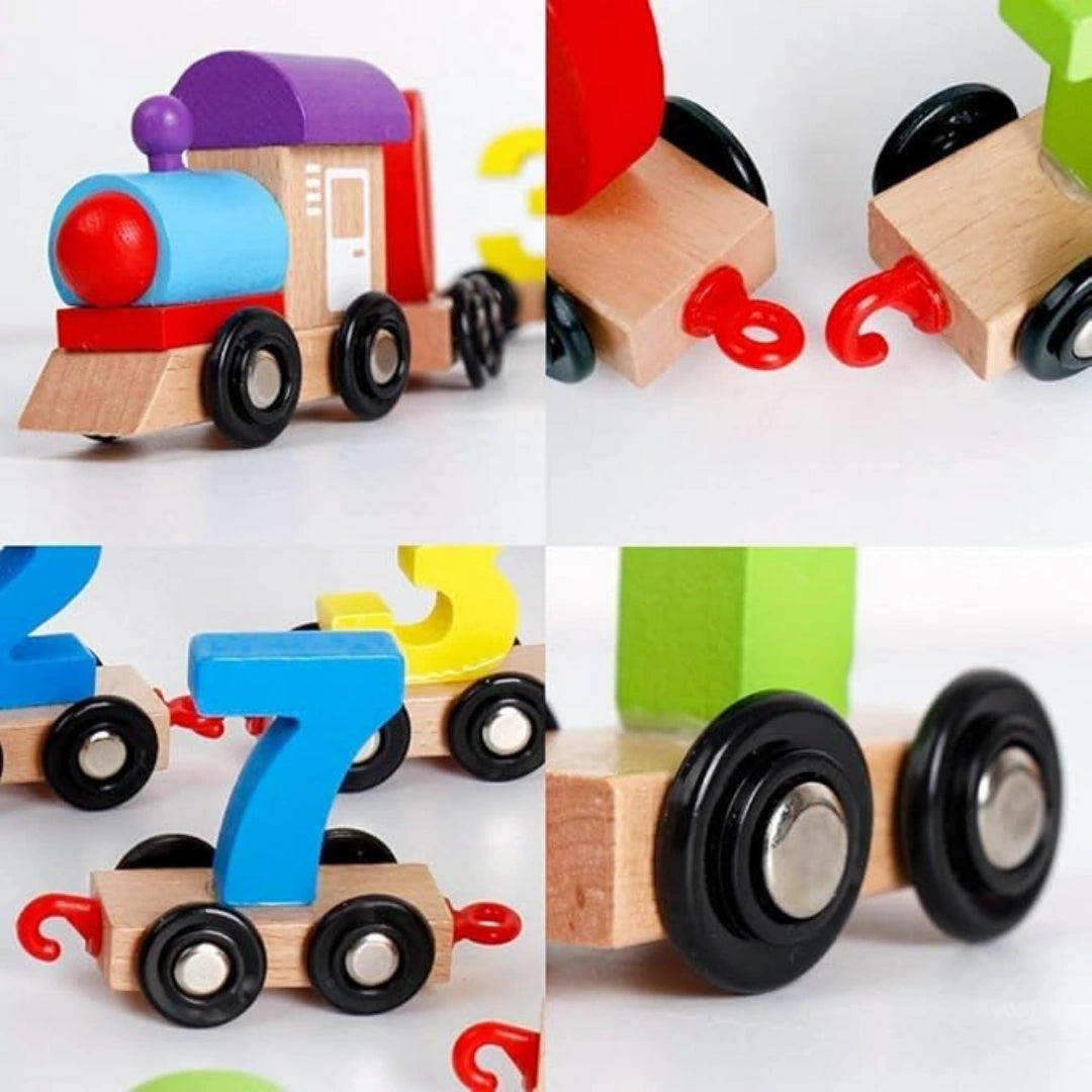 Educational Toy - Wooden Train with Numbers