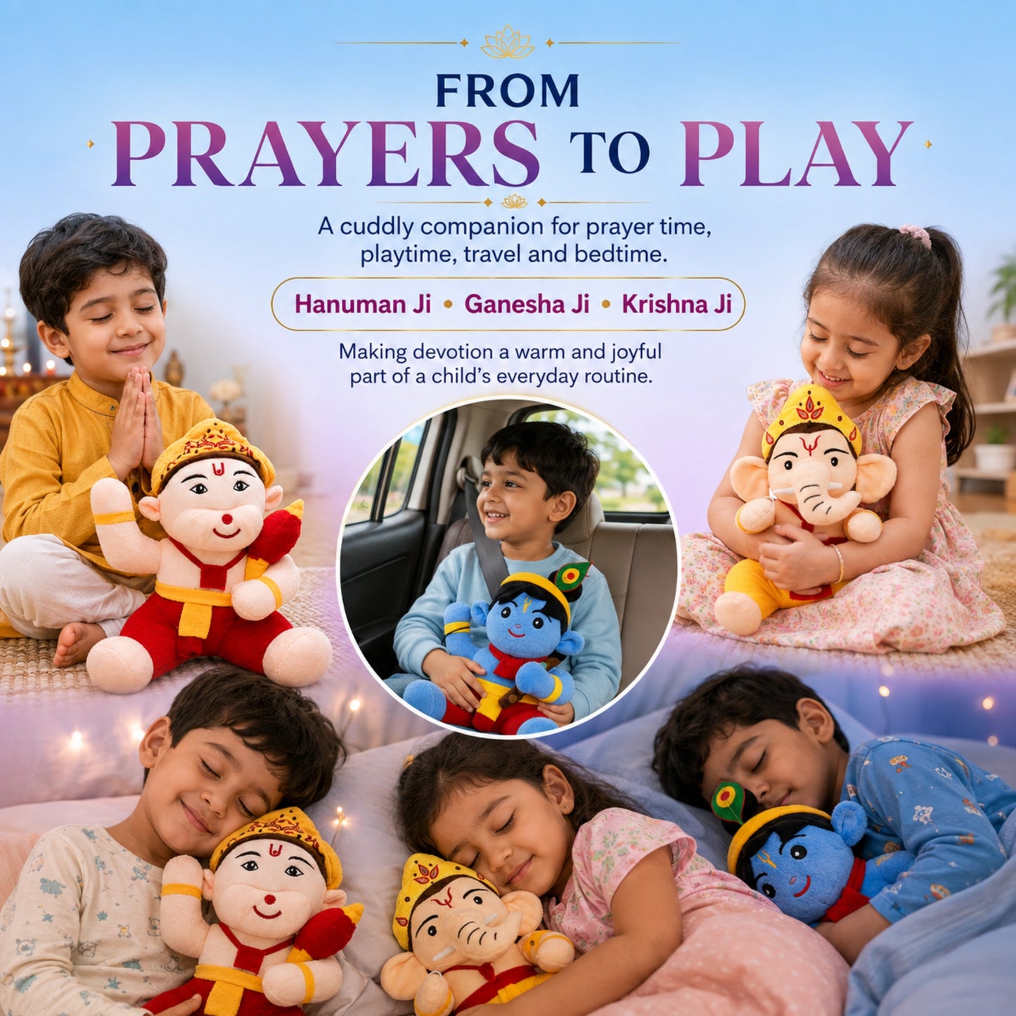 Little Krishna Soft Toy with Chanting Sound | Divine Baby Gopal Plush