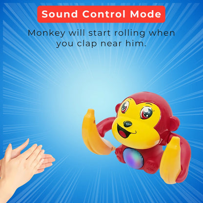 Tumbling Monkey Electric Musical Battery Operated Toys with Light and Music for Kids - WishLuck
