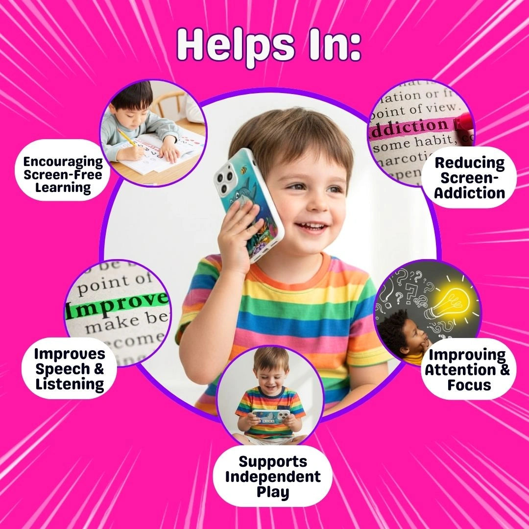 3-in-1 LEARNING BUNDLE : Interactive Kids Phone, Rabbit Kids Phone and Wishluck Tote Bag( Free )!