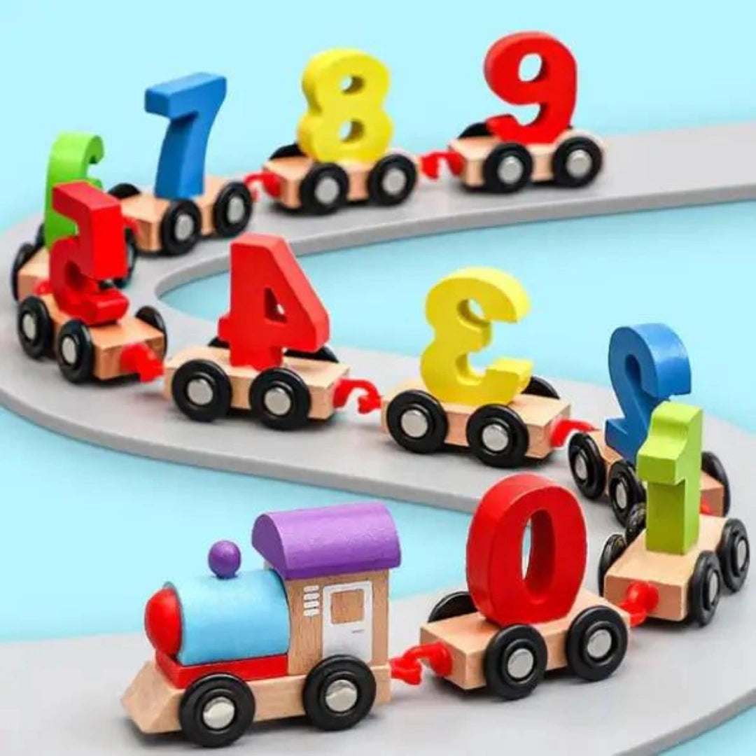Educational Toy - Wooden Train with Numbers