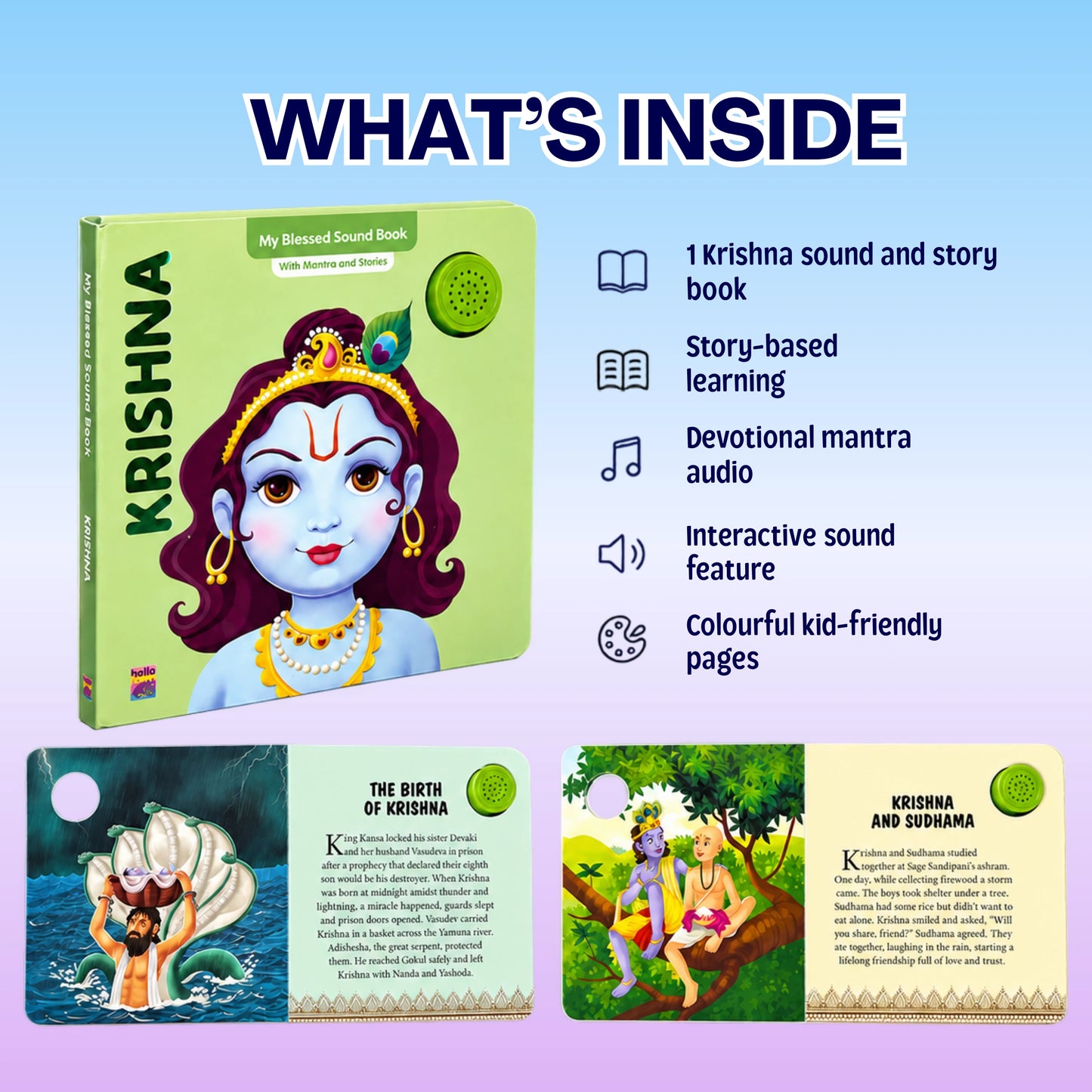 Krishna Mantra & Story Sound Book for Kids