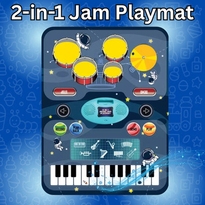 2-in-1 Musical Playmat for Kids — 24 piano keys, drum and cymbal sounds | WishLuck