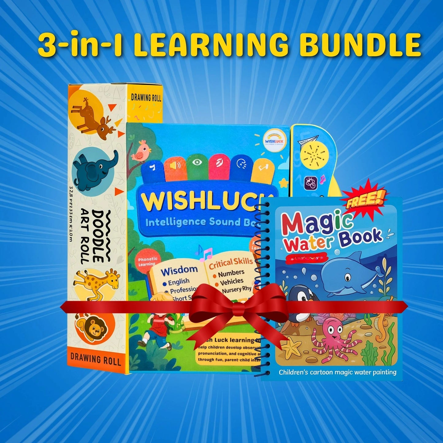 3-in-1 Bundle: E-Book + Drawing Sheet + Free Water Magic Book | Educational Toy Combo pack | WishLuck